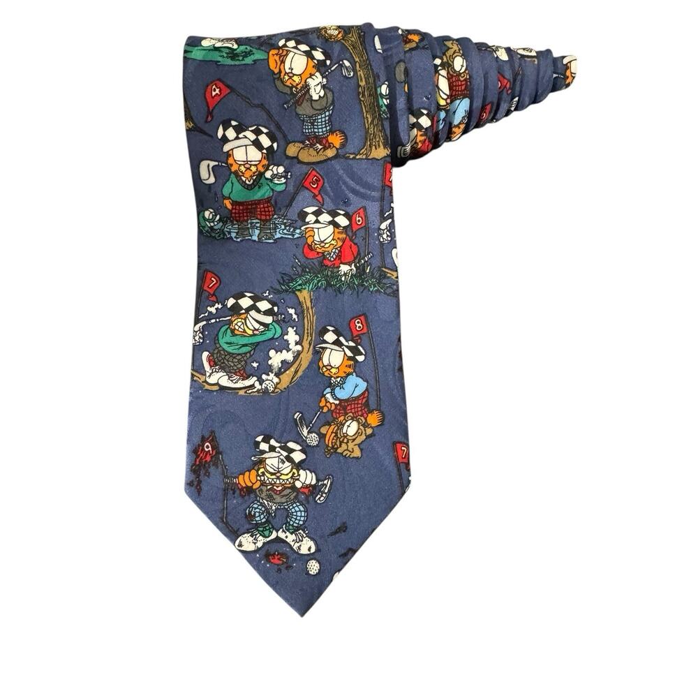Balancine Hot cakes Garfield Golf Golfing Sports Vintage Novelty Necktie
